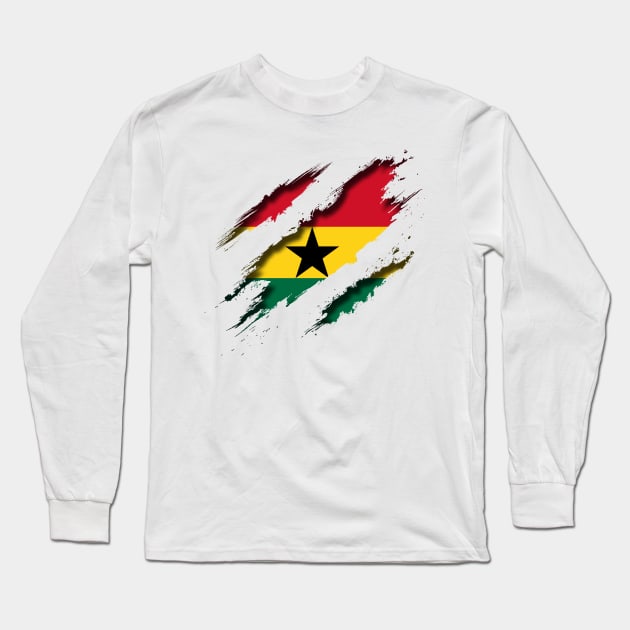 Ghana Shredding Long Sleeve T-Shirt by blackcheetah